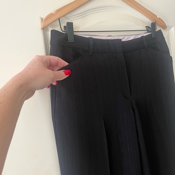 Worthington Black with Pinstripes Dressy Trouser Pants Wide Leg Women’s Size 4 - Picture 7 of 14
